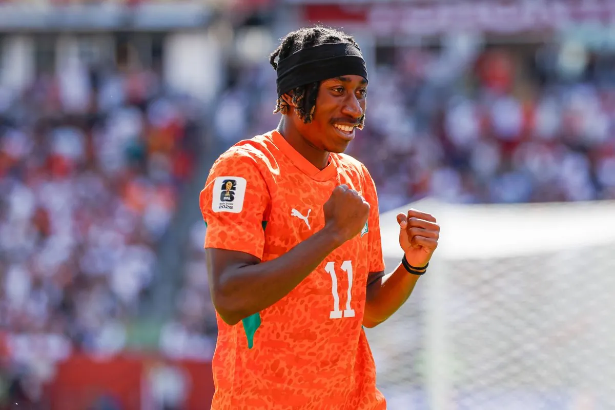 TORONTO, CANADA - JUNE 20: Yan Diomande #11 of Cote d'Ivorie celebrates a goal during the FIFA World Cup 2026 Group E match between Germany and Cote D'Ivoire at Toronto Stadium on June 20, 2026 in Toronto, Canada. (Photo by Michael Miller/ISI Photos/ISI Photos via Getty Images)