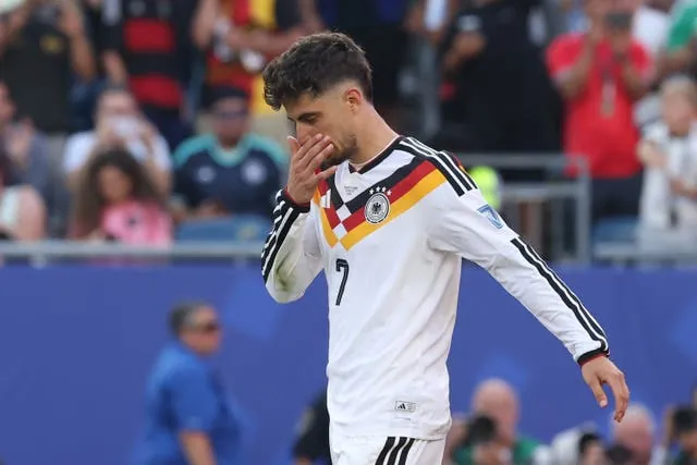 Kai Havertz reacts after his missed penalty