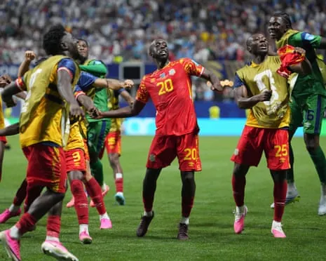 Yoane Wissa celebrates with DR Congo teammates