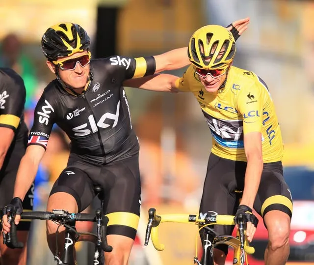 Froome, right, celebrated his 2015 victory alongside team-mate Geraint Thomas in Paris (Mike Egerton/PA)