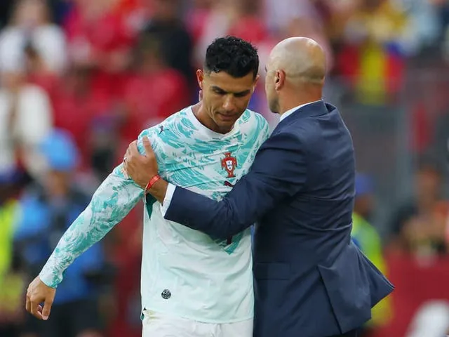 Ronaldo was eventually substituted by Roberto Martinez