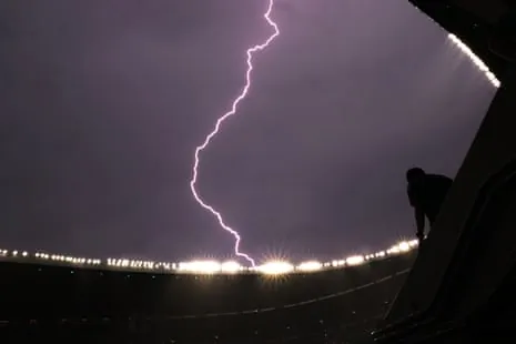Lightning at the Azteca.