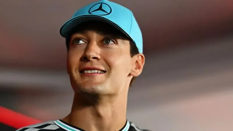 George Russell in the paddock in Hungary